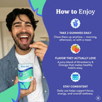 FIRST DAY Multivitamínico para Hombres + Mezcla de Frutas y Verduras Orgánicas - Gominolas - 30 Días