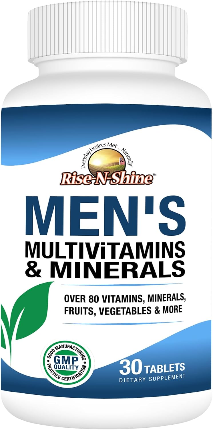 Rise-N-Shine Multivitamínico para Hombres con Zinc, Selenio, Calcio, Magnesio y más - 30 Comprimidos