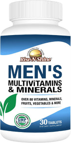 Rise-N-Shine Multivitamínico para Hombres con Zinc, Selenio, Calcio, Magnesio y más - 30 Comprimidos
