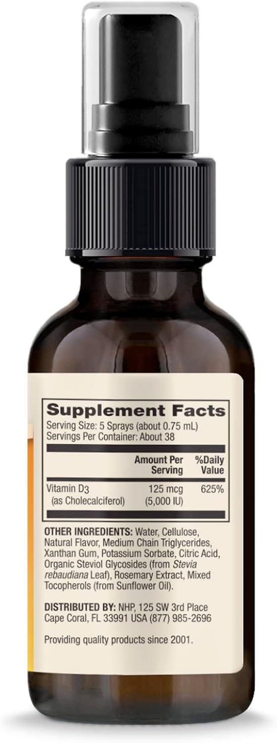 Dr. Mercola Vitamina D3 Sunshine Mist - Spray de Vitamina D3 - 5000 UI por Dosis - Apoyo Inmunitario y Articular - Sin OGM, Sin Gluten, Sin Soja - 29 ml (38 Dosis)