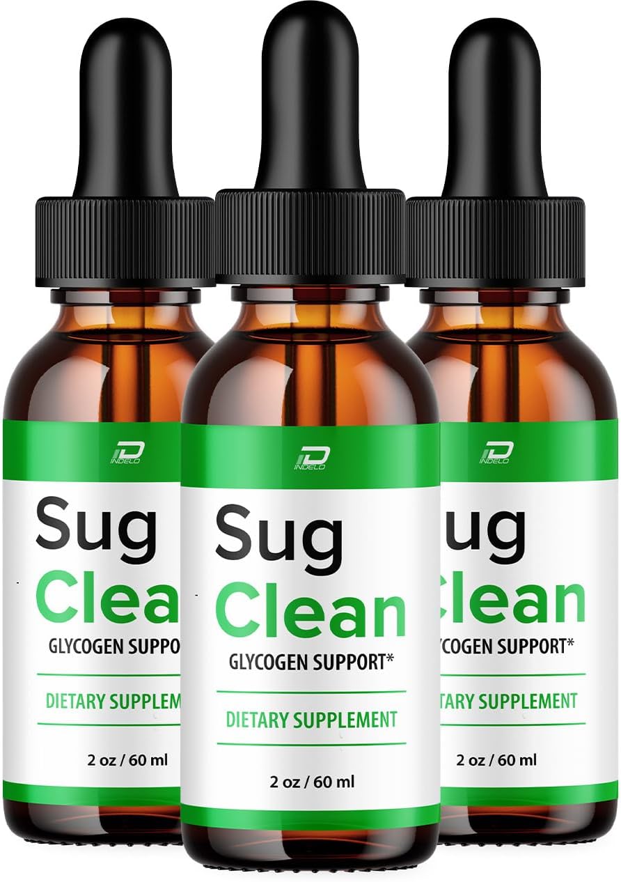 Sug Clean Drops Fórmula Saludable – SugClean Niveles Naturales - Gotas Líquidas de Glucógeno de Fuerza Extra (Pack de 3 – Suministro 3 Meses)