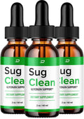 Sug Clean Drops Fórmula Saludable – SugClean Niveles Naturales - Gotas Líquidas de Glucógeno de Fuerza Extra (Pack de 3 – Suministro 3 Meses)