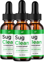 Sug Clean Drops Fórmula Saludable – SugClean Niveles Naturales - Gotas Líquidas de Glucógeno de Fuerza Extra (Pack de 3 – Suministro 3 Meses)