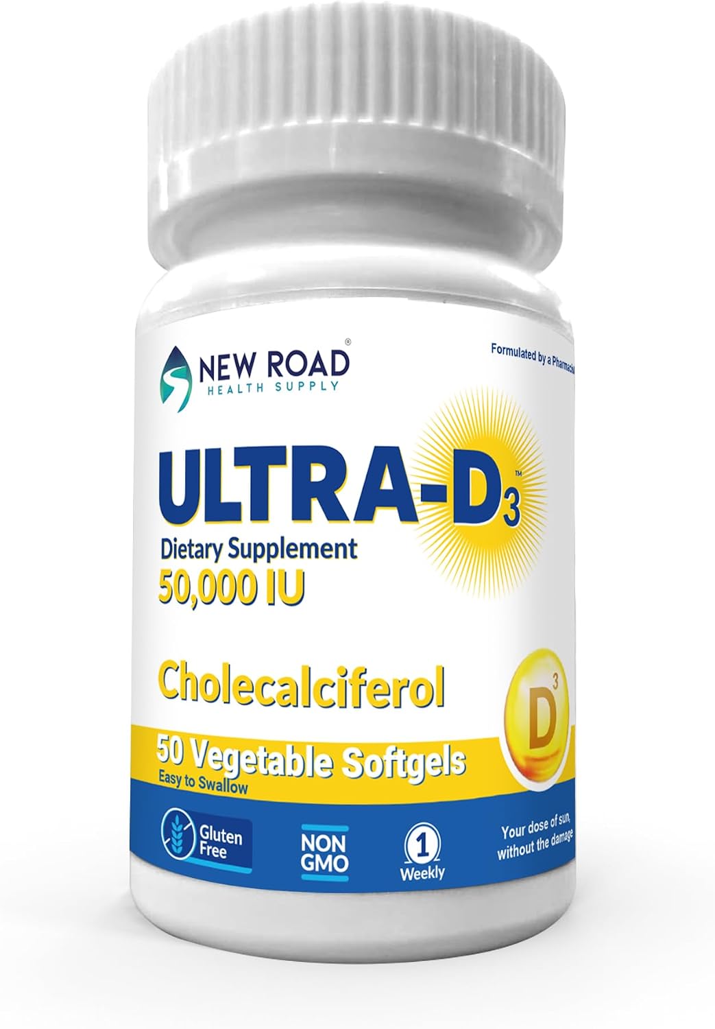ULTRA-D3 Vitamina D3 50.000 IU, 12 Cápsulas Blandas, Blíster Semanal con Seguimiento