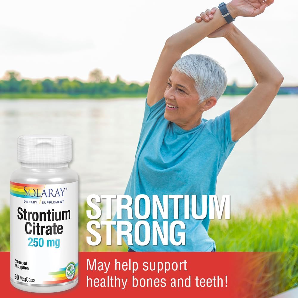 Solaray Citrato de Estroncio 250 mg – 60 Cápsulas Vegetales