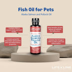 Life Line Pet Nutrition Aceite de Salmón y Pollock de Alaska Salvaje - Suplemento de Omega 3 para Perros y Gatos en Todas las Etapas de la Vida, 66 oz líquidas