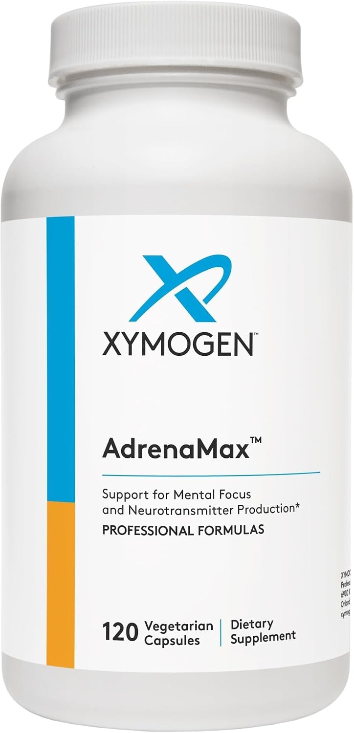 XYMOGEN AdrenaMax - L-Tirosina y NAC - Concentración Mental y Apoyo al Estrés - 120 Cápsulas