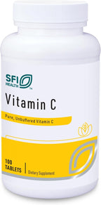 Klaire Labs SFI Health Vitamina C 1000 mg L-Ácido Ascórbico en Comprimidos Recubiertos (100 Unidades)