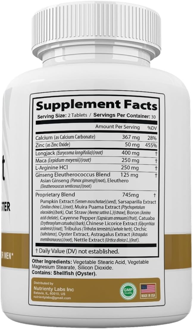 Zonata Boost Male Pills - Suplemento de Rendimiento para Hombres, 60 Cápsulas