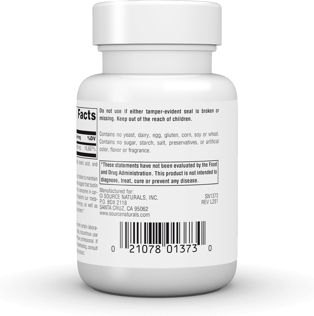 Source Naturals Biotina 5000 mcg - 120 Comprimidos
