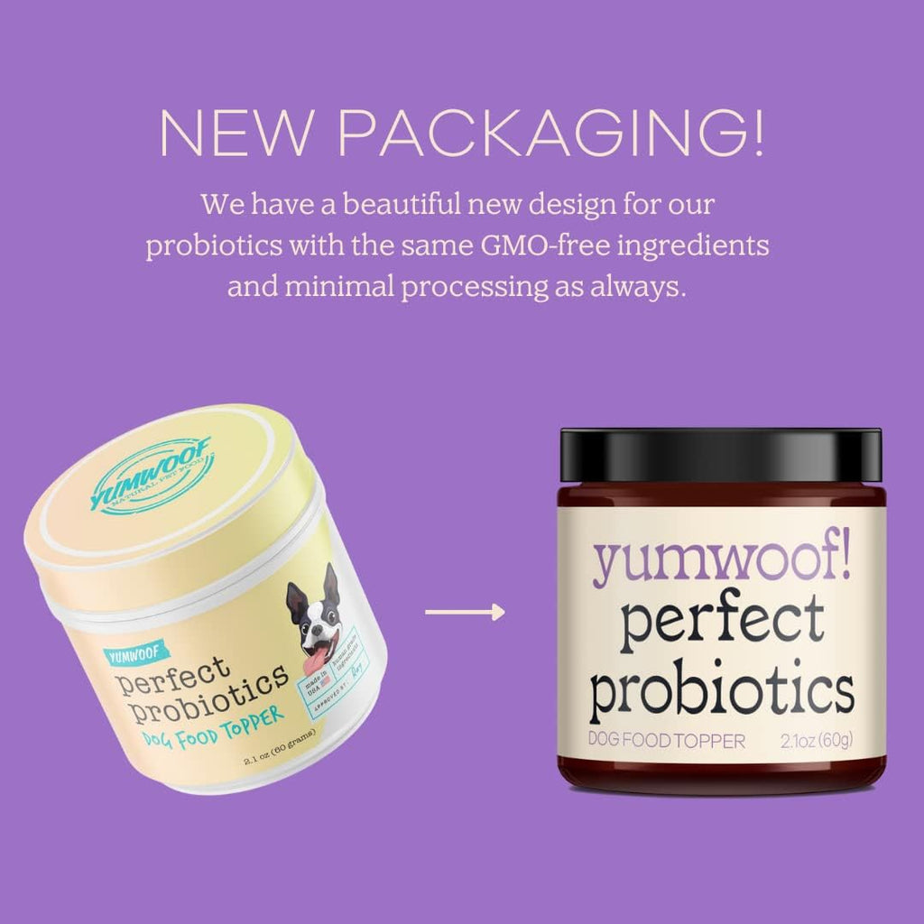 Yumwoof Perfect Probiotics Topper para perros - Non-GMO, inulina y calabaza, 9 cepas