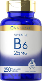 Carlyle Vitamina B6 25 mg | 250 Comprimidos | Clorhidrato de Piridoxina