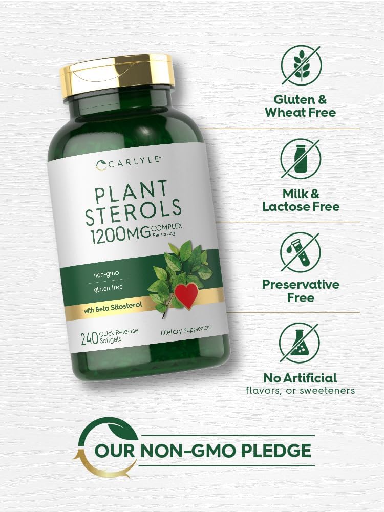 Carlyle Esteroles Vegetales 1200 mg | 240 Cápsulas Blandas | Sin Gluten y No GMO