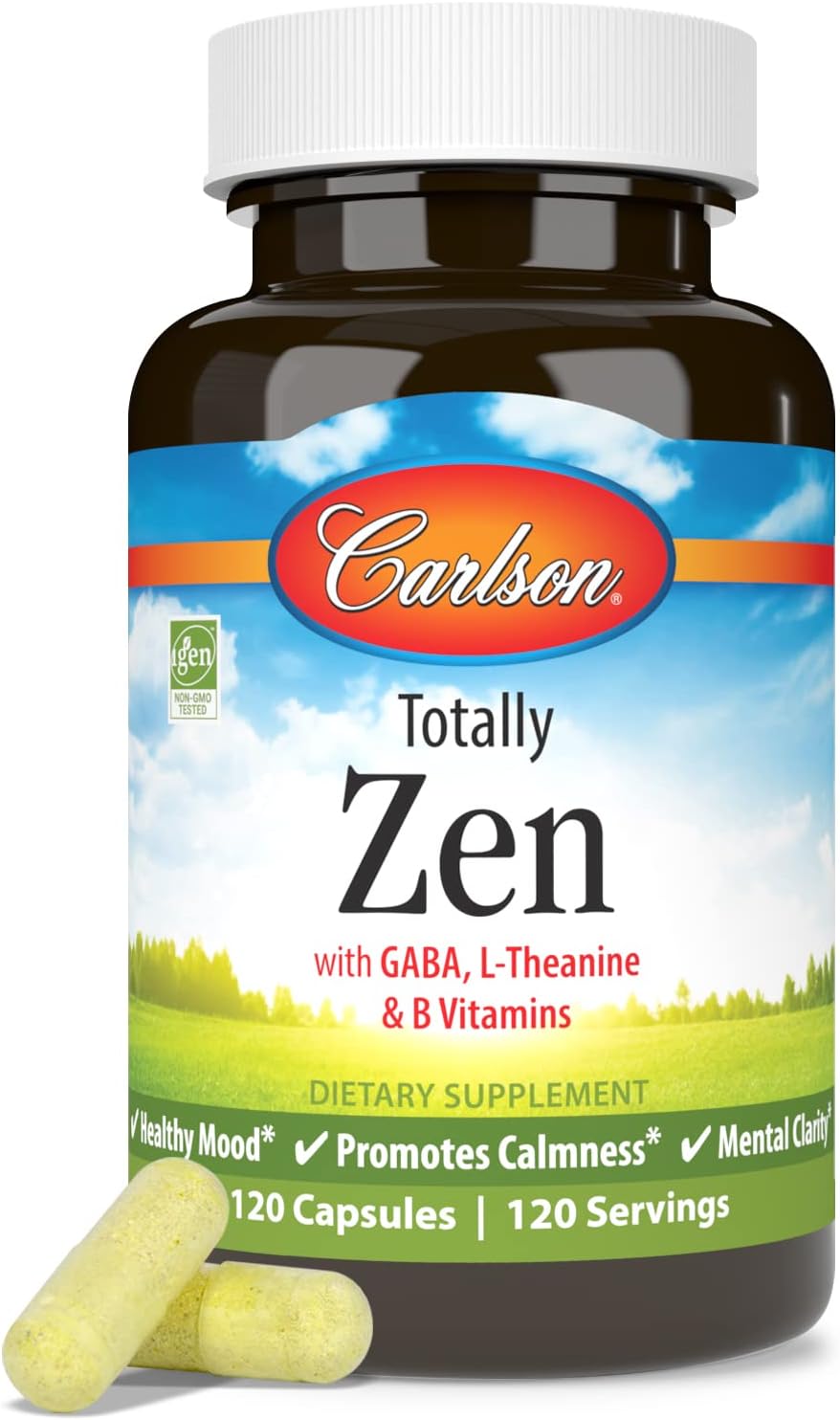 Carlson Totally Zen: GABA, L-Theanina y Vitaminas B - 120 Cápsulas