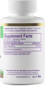 Paradise Herbs, Extracto Orgánico de Baya de Maqui, 400 mg, 60 Cápsulas