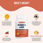 Nature4U Vitamina C 1000 mg con Zinc, Escaramujo y Bioflavonoides Cítricos, 120 Cápsulas