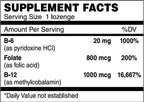 Nutri-Supreme Research B12 Metilcobalamina 1000 mcg + B6 + Ácido Fólico + Biotina, 100 comprimidos