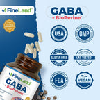 FineLand GABA + BioPerine® – 120 Cápsulas Veganas