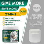 PetriMins 23-en-1 Multivitamínico para Perros con Glucosamina y Omega-3 - Masticables de Bacon, 90 unidades