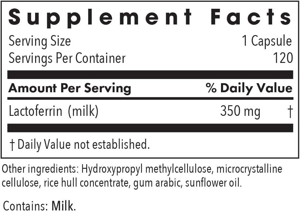 Allergy Research Group ARG Laktoferrin – Lactoferrina 350 mg, 120 Cápsulas