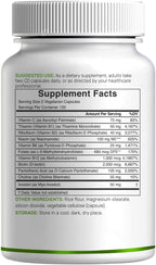 Complejo B Bioactivo con Vitaminas Metiladas y Vitamina C - 240 Cápsulas Veganas