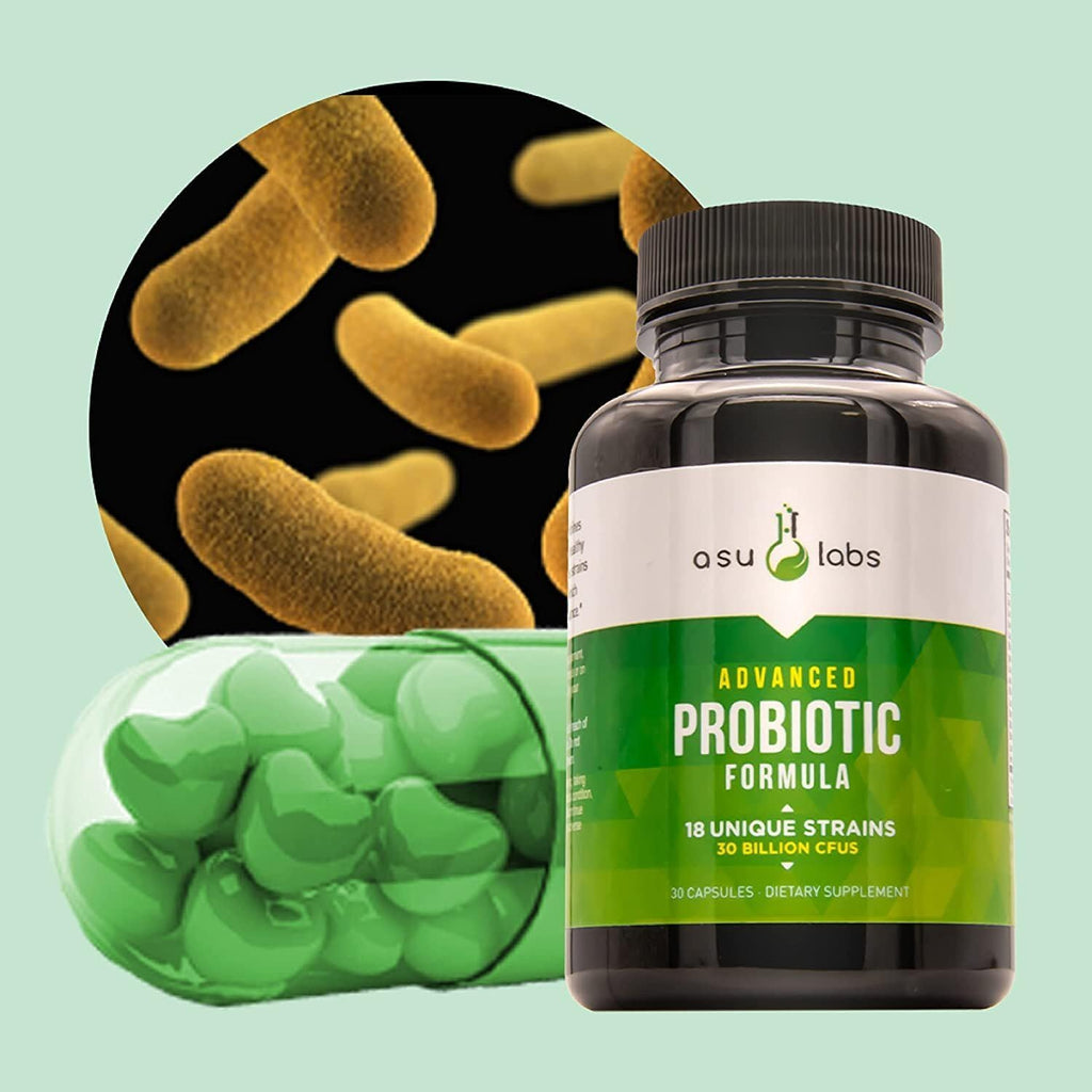 ASULABS® Fórmula Probiótica Avanzada – 18 Cepas, 30 Billones de UFC, Cápsulas Vegetarianas
