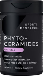 Sports Research Phytoceramides 350mg - 30 Softgels - Vegetable Phytoceramides for Skin