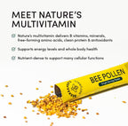 Beekeeper's Naturals - Polen de Abeja 100% Crudo en Sticks, Enzimas Naturales, Fuente de Vitaminas B, Minerales, Aminoácidos y Proteína - Apto para Paleo y Keto, Sin Gluten (15 unidades)