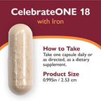 CelebrateONE Bariátrico Multivitamínico con Hierro 18 mg – 30 Cápsulas Vegetales