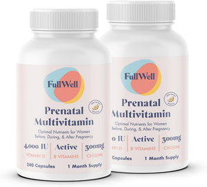 FullWell Multivitamínico Prenatal Femenino con Esencia de Limón - 240 Cápsulas (60 porciones, 2 envases) – Image 1