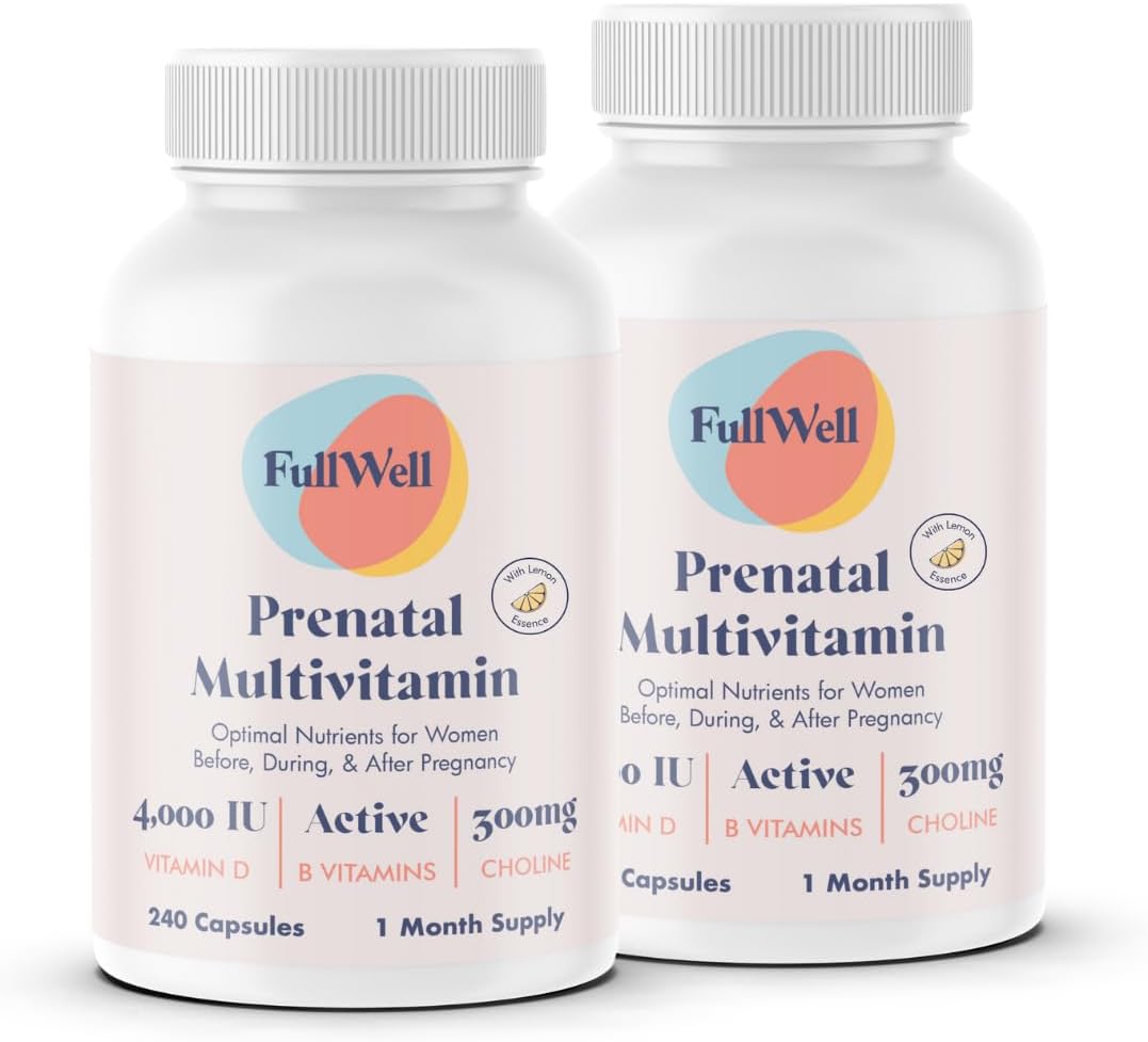 FullWell Women's Prenatal Multivitamin, 240 Cápsulas (30 Dosis)