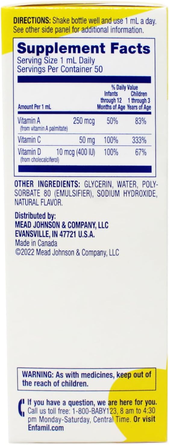 Enfamil Tri-Vi-Sol Gotas Suplemento con Vitaminas A, D y C para Lactantes - 50 ml