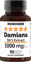 MONOHERB Damiana Extracto 10:1 - 1000 mg por Dosis (90 Cápsulas)