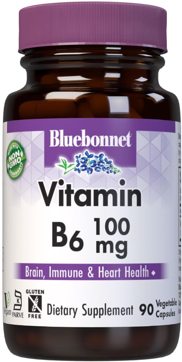 BlueBonnet Nutrition Vitamin B6 100 mg - 60 Vegetable Capsules