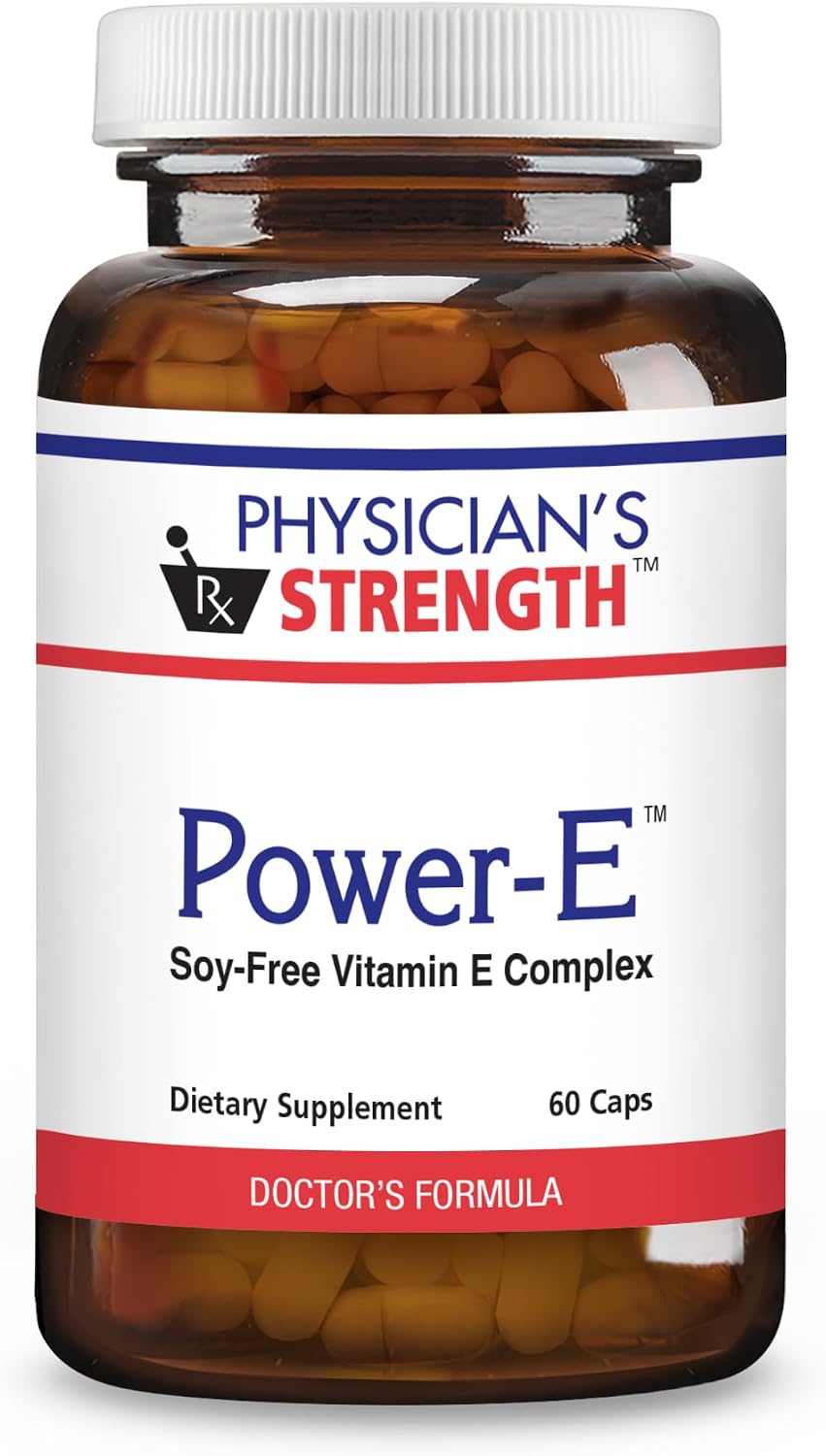 Physician's Strength Power-E Capsules - 60 Cápsulas - Complejo de Vitamina E Sin Soja - No OGM - 60 Dosis