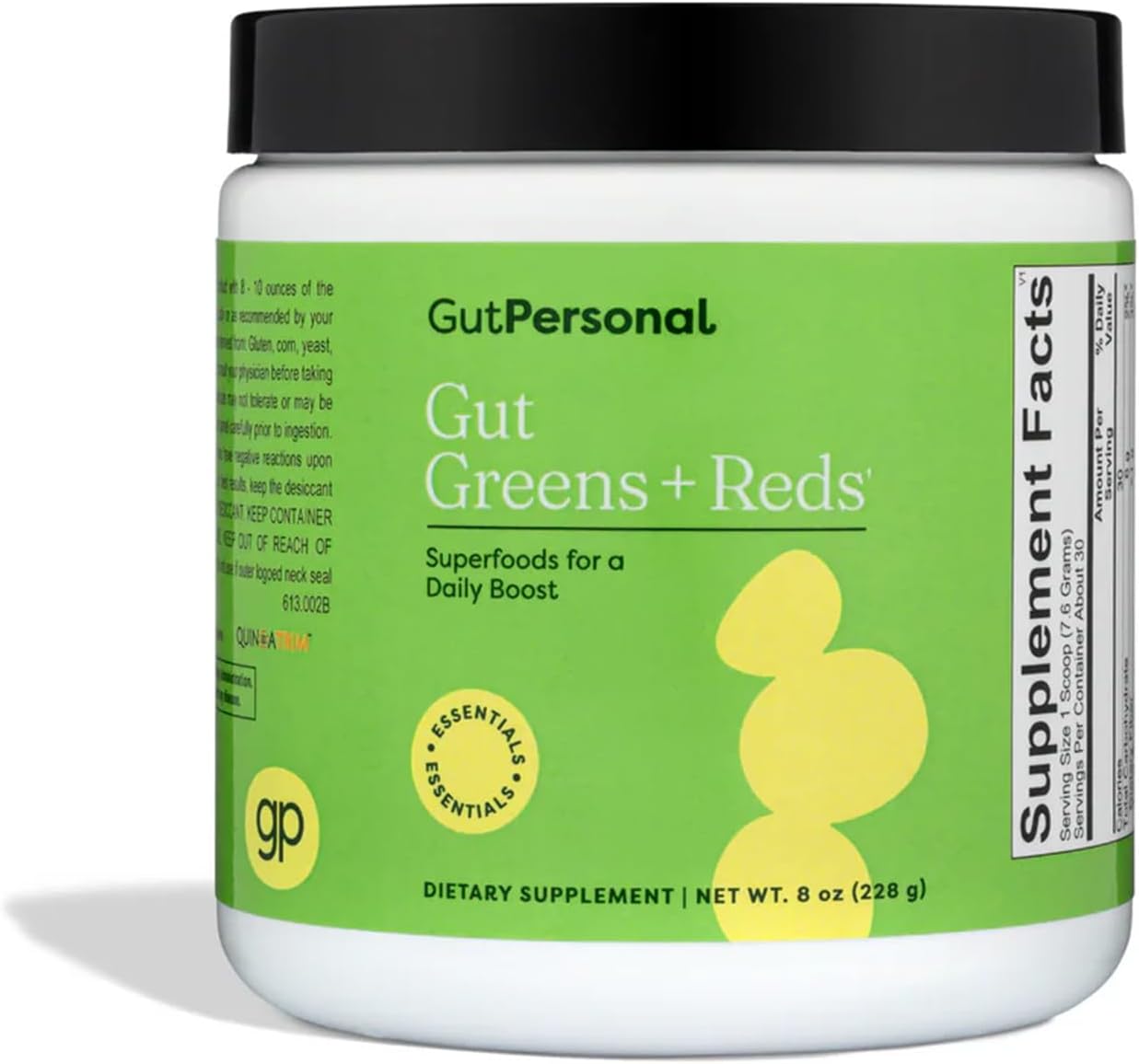 GutPersonal Gut Greens + Reds - Suplemento para la Salud Intestinal, 30 Dosis
