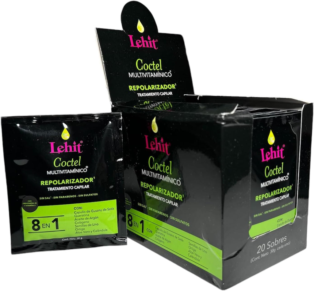 Lehit Coctel Multivitamínico Repolarizador 8 en 1 – Caja de 20 sobres de 30 gramos