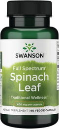 Swanson Full Spectrum Spinach Leaf 400 mg, 90 Cápsulas Vegetales