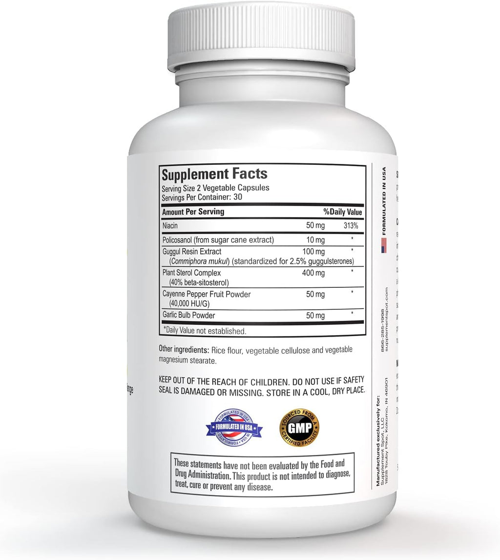 Choless Control Supplement – Vitamina B3, Beta Sitosterol, Niacina y Pimienta de Cayena – 60 Cápsulas