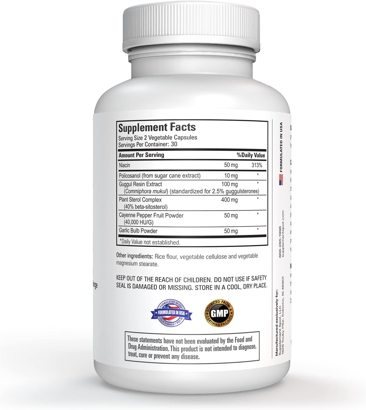 Choless Control Supplement – Vitamina B3, Beta Sitosterol, Niacina y Pimienta de Cayena – 60 Cápsulas