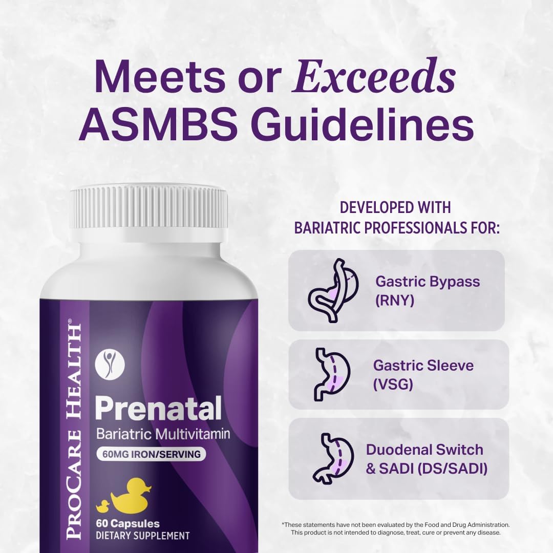 ProCare Health Vitaminas Prenatales Bariátricas con Hierro (60 Cápsulas)