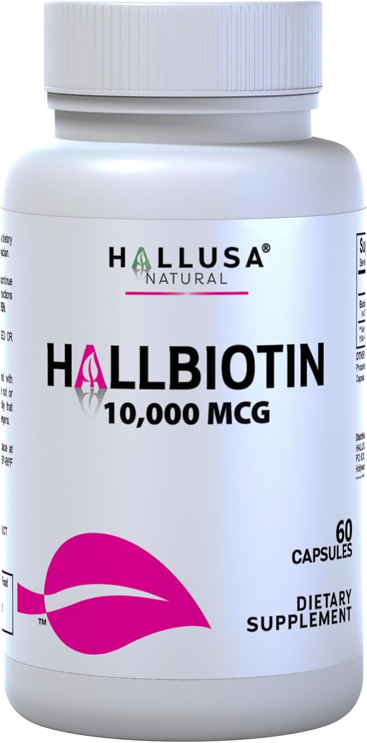 Hallusa Natural Biotina 10.000 mcg, 60 Cápsulas