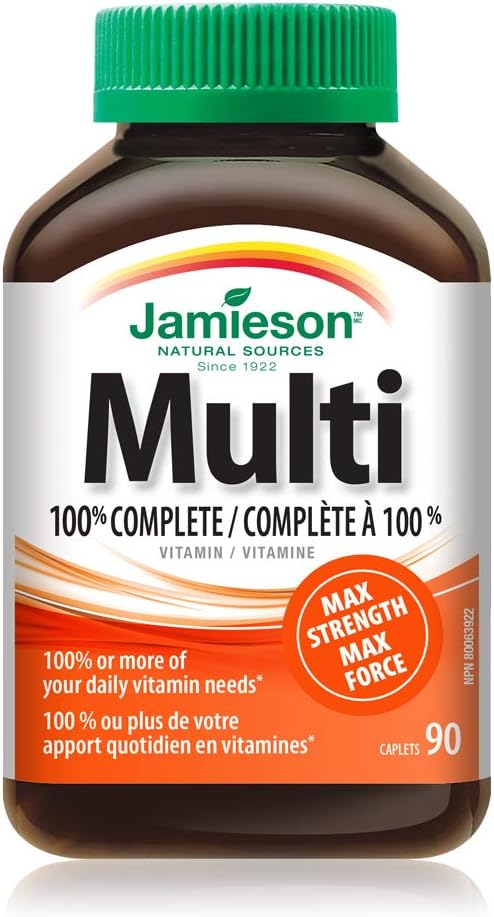 Jamieson 100% Complete Multivitamin Max Strength - 90 Cápsulas