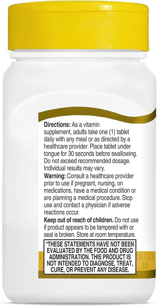 21st Century Vitamina B12 5000 mcg Sublingual Sabor Cereza