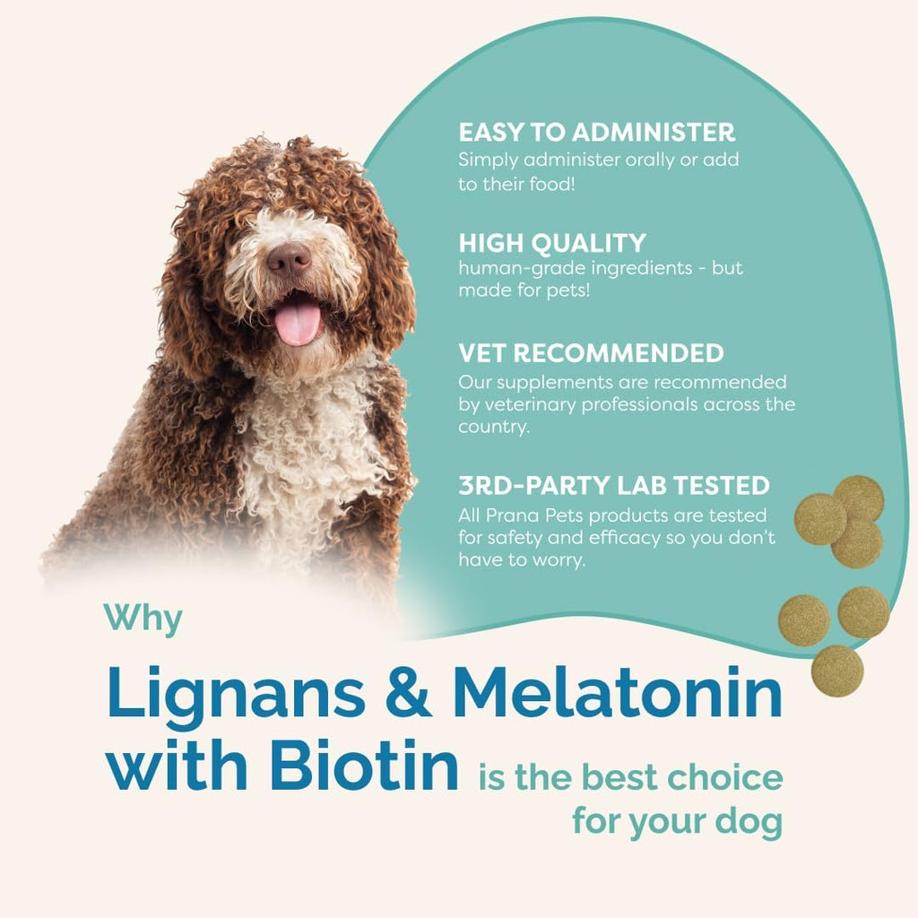 PranaPets Lignans & Melatonin con Biotina para Perros hasta 11 kg