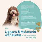 Lignans & Melatonin with Biotin Blend – Suplemento para Perros de más de 25 lb (11 kg)