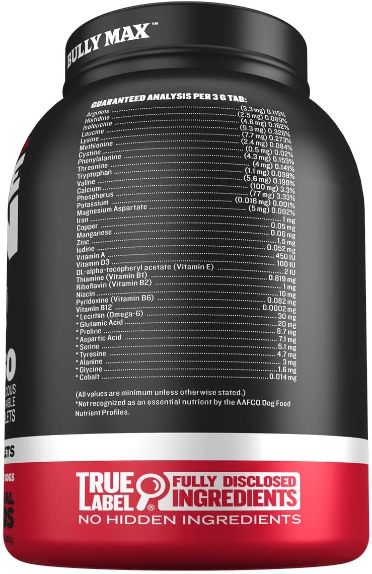 Bully Max 2 en 1 Potenciador Muscular y Multivitamínico para Perros - 30 Comprimidos Masticables