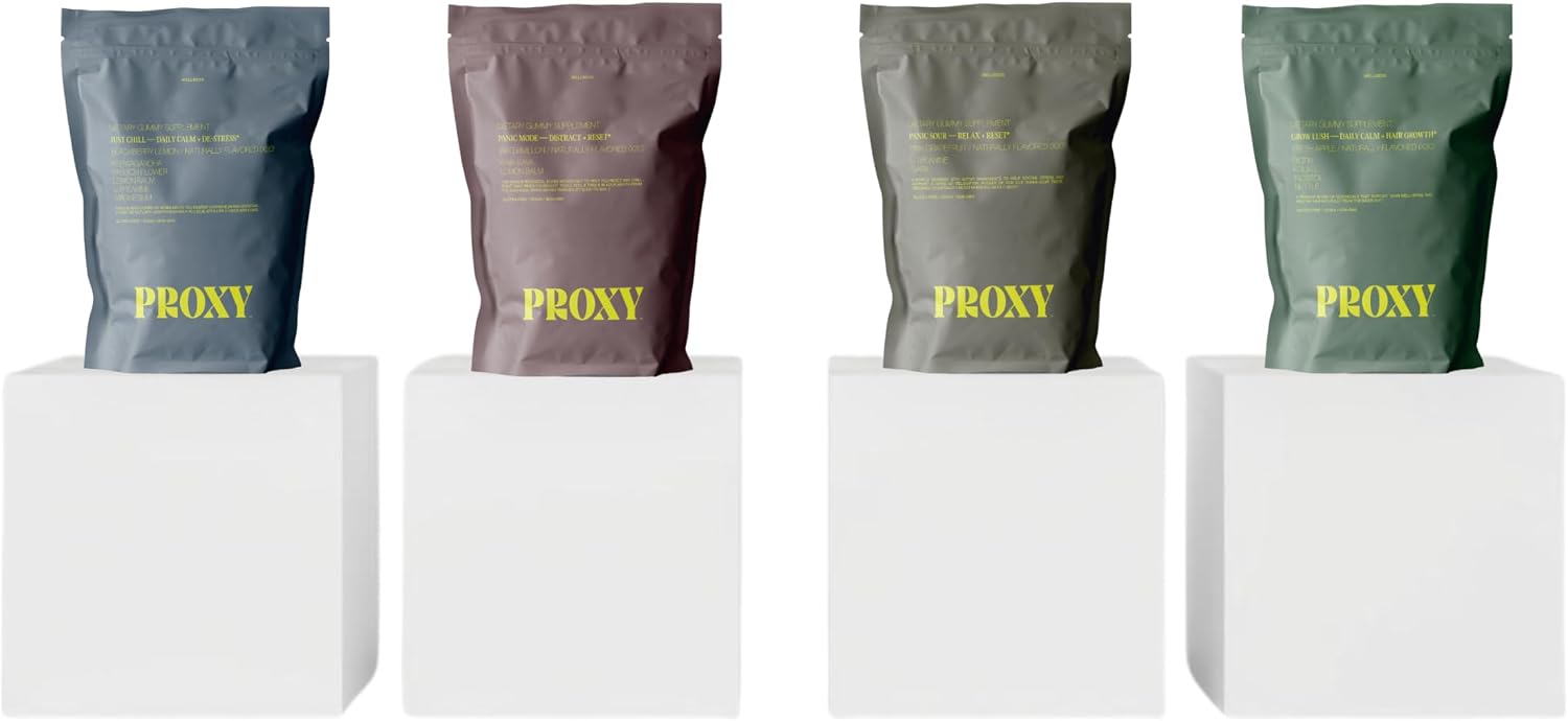PROXY Calm Gummies Bundle 4 Pack | Suplemento Vegano para la Calma y el Sueño (120 Gominolas)