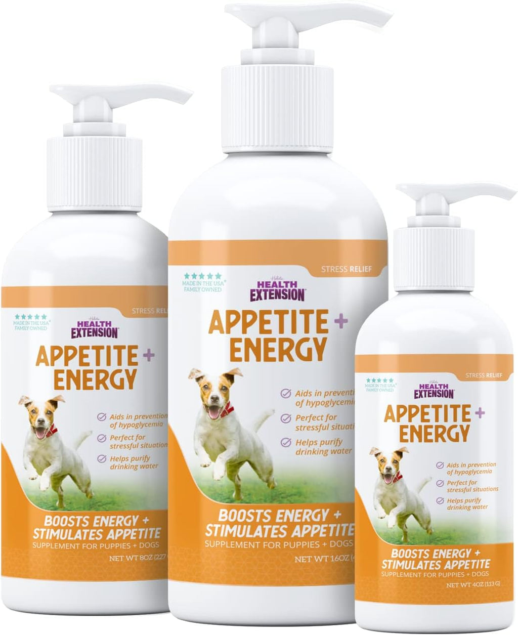 Health Extension Stress Supplement for Dogs, 8oz - Appetite & Energy Booster, Helps Prevent Hypoglycemia, Vitamin B Enriched