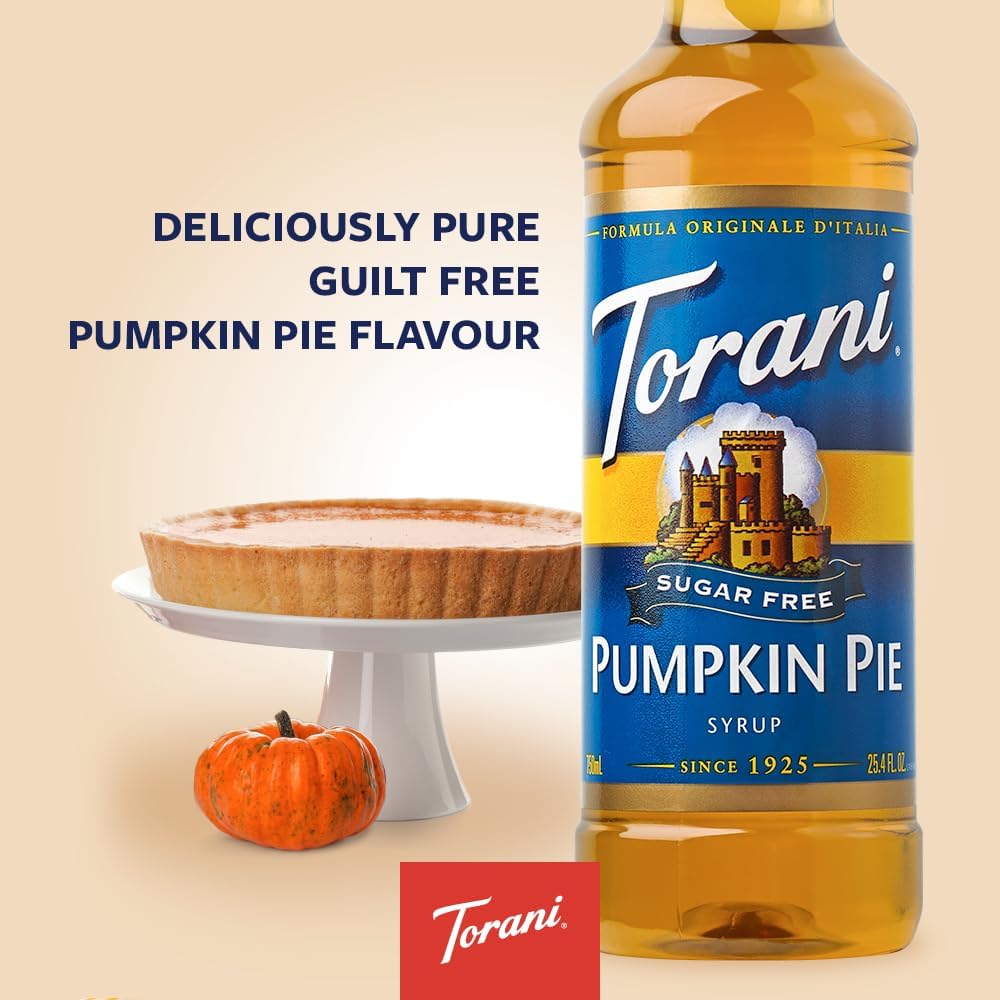 Torani Jarabe de Pastel de Calabaza Sin Azúcar para Café - 750 ml